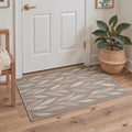 GENIMO 2'x3' Floral Area Rug, Machine Washable Non Slip Low Pile Rug for Entryway Front Door Kitchen Bathroom, Dusty Taupe