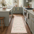 GENIMO 2' x 6' Runner Rug, Machine Washable Non Slip Low Pile Hallway Runner Rug for Kitchen Laundry Room, Art Style, Dusty Blush
