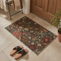 GENIMO 2'x3' Area Rug, Washable Non Slip Soft Floral Indoor Door Mat for Entryway Kitchen Laundry Room, Dusty Olive