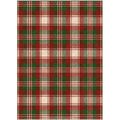 GENIMO 3'x5' Area Rug, Tartan Plaid Washable Rug with Non Slip Backing, Low Pile Holiday Rug for Entryway, Kitchen, Bedroom, Laundry Room, Burgundy Pine