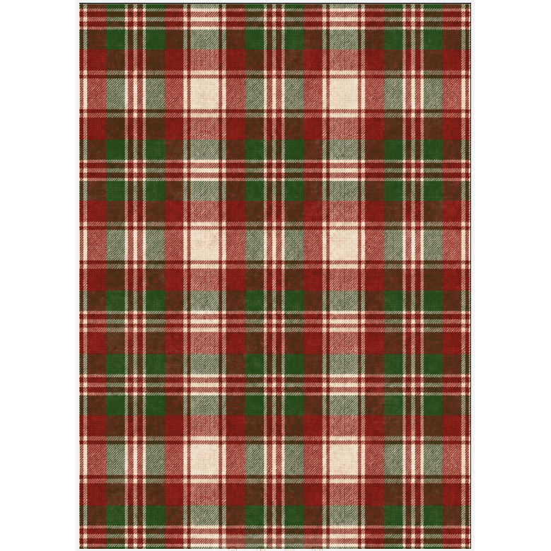 GENIMO 3'x5' Area Rug, Tartan Plaid Washable Rug with Non Slip Backing, Low Pile Holiday Rug for Entryway, Kitchen, Bedroom, Laundry Room, Burgundy Pine