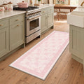 GENIMO 2'x10' Runner Rug, Washable Non Slip Soft Floral Hallway Runner for Kitchen Entryway Laundry Room, Blush Pink