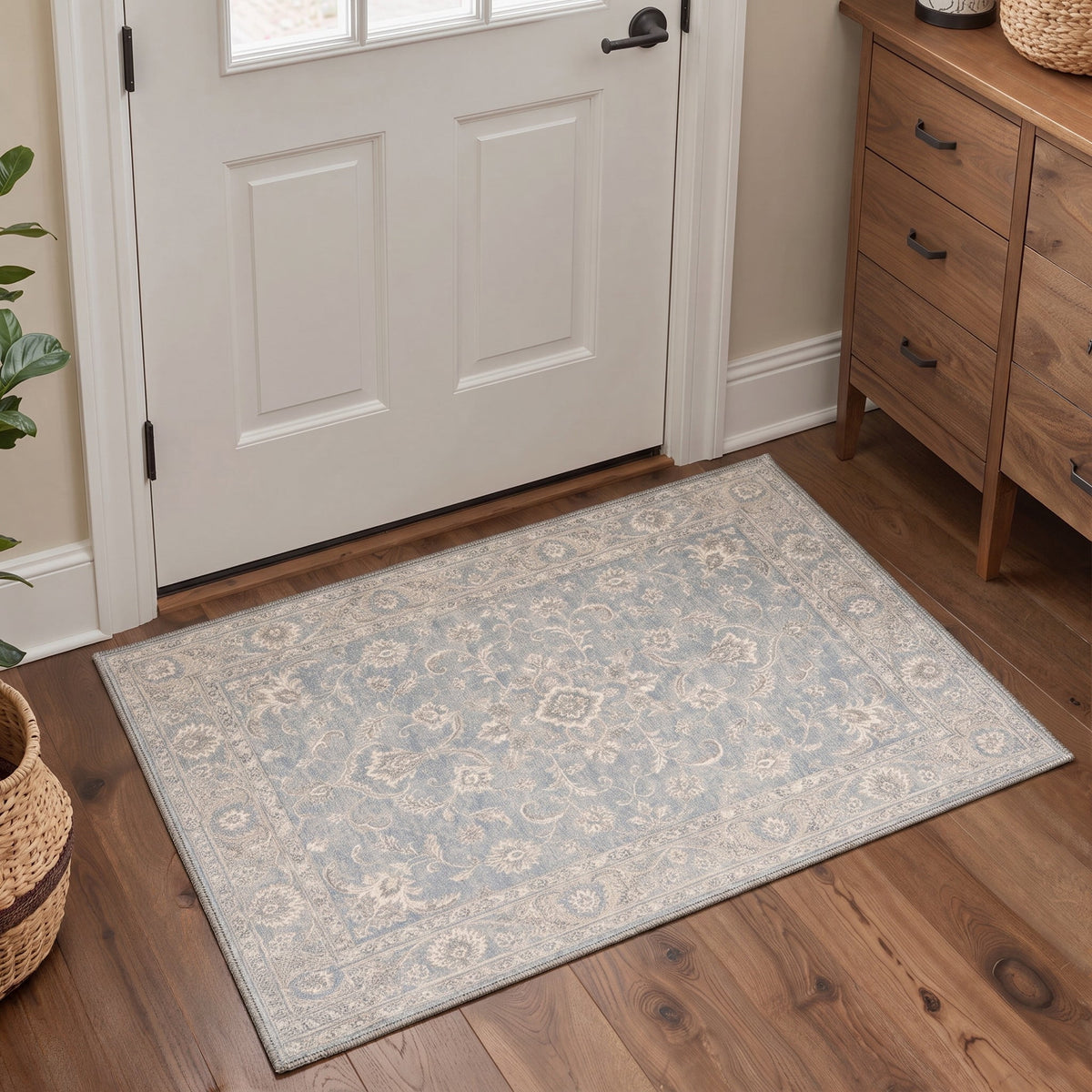 GENIMO 2'x3' Area Rug for Entryway, Machine Washable Non Slip Low Pile Indoor Door Mat for Front Door Kitchen Bathroom, Classic Persian, AURAVINE