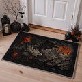 GENIMO 2'x3' Halloween Doormat, Washable Non Slip Soft Gothic Castle Outdoor Door Mat for Front Door Covered Porch Patio Entryway, Burnt Orange