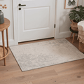 GENIMO 2'x3' Area Rug, Machine Washable Non Slip Low Pile Rug for Entryway Kitchen Bathroom Front Door, Contemporary Abstract, Light Greige