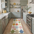 GENIMO 2' x 6' Runner Rug, Machine Washable Non Slip Low Pile Hallway Runner Rug for Kitchen Laundry Room, Neutral Minimalist, Muted Pastel