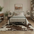 GENIMO 5'x7' Area Rug for Living Room, Machine Washable Non Slip Low Pile Rug for Bedroom Dining Room, Modern Animal Print, Mocha Brown