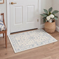 GENIMO 2'x3' Area Rug, Machine Washable Non Slip Low Pile Rug for Entryway Kitchen Bathroom Front Door, Distressed Persian, Dusty Blue