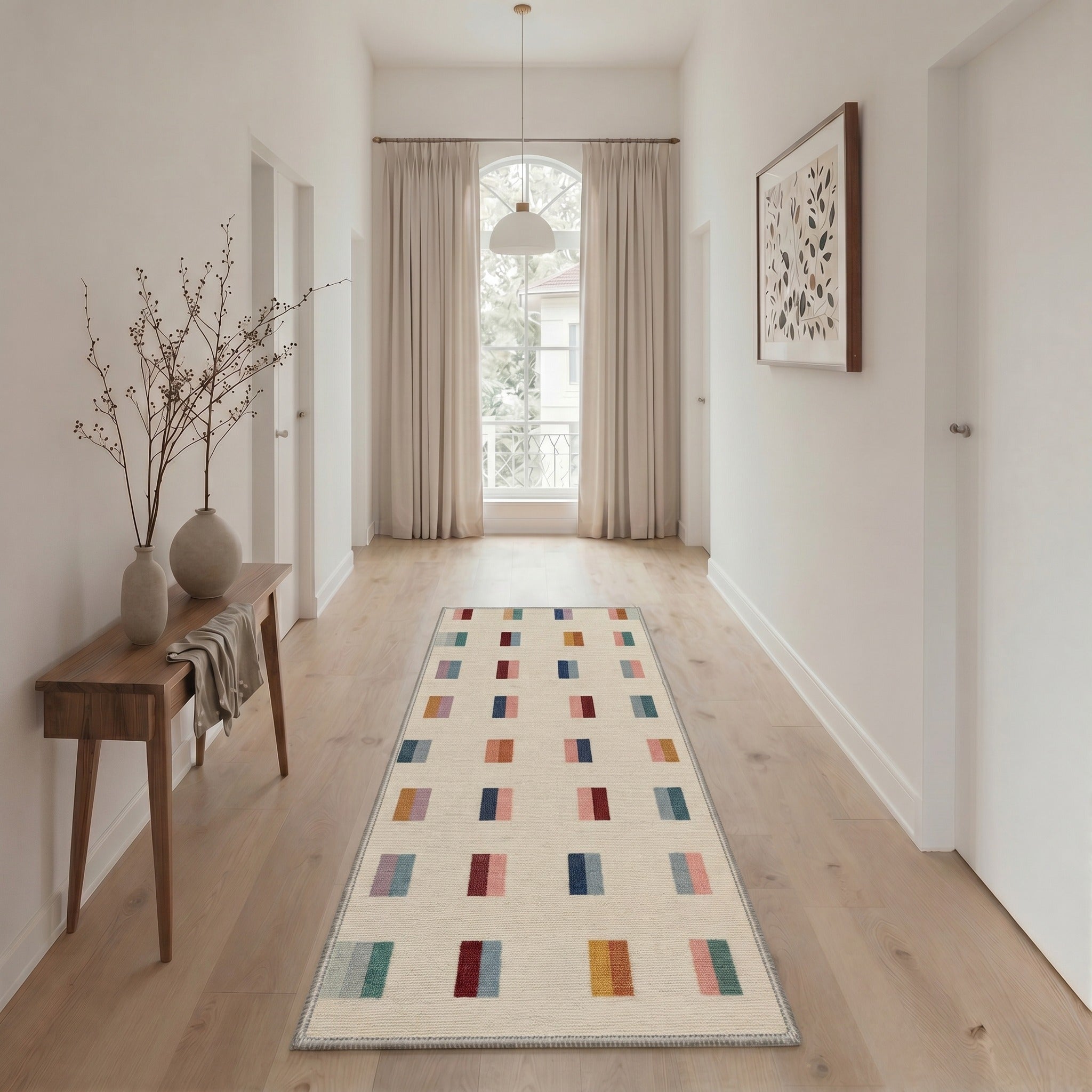GENIMO 2'x5' Runner Rug, Washable Non Slip Soft Modern Hallway Runner for Kitchen Entryway Laundry Room, Warm Beige