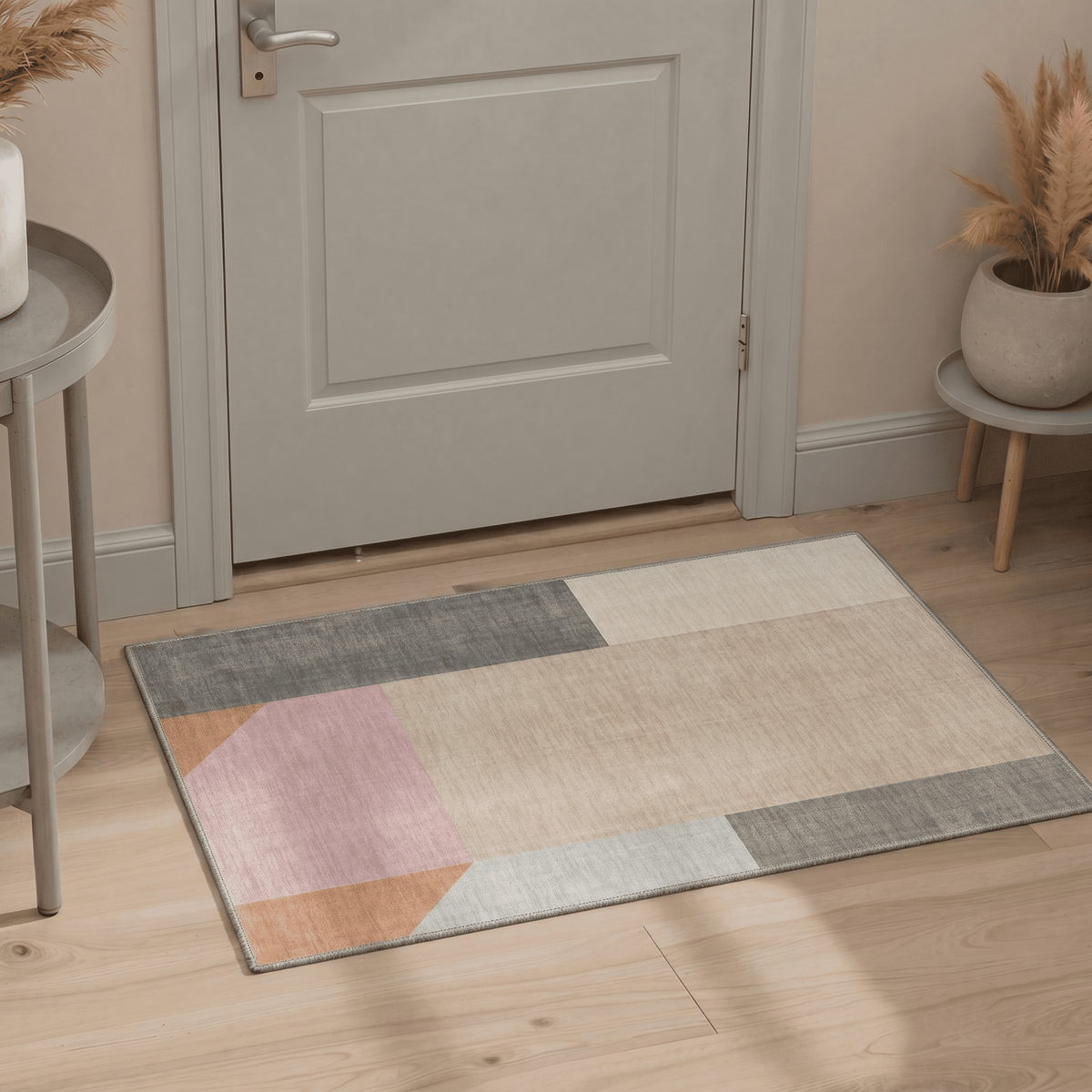 GENIMO 2'x3' Area Rug, Washable Non Slip Soft Minimalist Indoor Door Mat for Entryway Kitchen Laundry Room, Dusty Beige