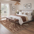 GENIMO 5'x7' Area Rug for Living Room, Machine Washable Non Slip Low Pile Rug for Bedroom Dining Room, Abstract Animal Print, Mocha Brown
