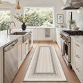 GENIMO 2'x7' Runner Rug, Machine Washable Non Slip Low Pile Hallway Runner Rug for Kitchen Laundry Room, Clean Minimalist, QUARTZPULSE