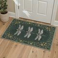 GENIMO 2'x3' Area Rug, Machine Washable Non Slip Low Pile Rug for Entryway Kitchen Bathroom Front Door, Modern Animal Print, Dusty Green