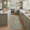 GENIMO 2' x 6' Runner Rug, Washable Non Slip Soft Floral Hallway Runner for Kitchen Entryway Laundry Room, Dusty Sage
