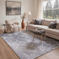 GENIMO 8'x10' Modern Abstract Rug for Living Room, Large Machine Washable Non Slip Low Pile Area Rug for Bedroom Dining Room, Smoky Gray