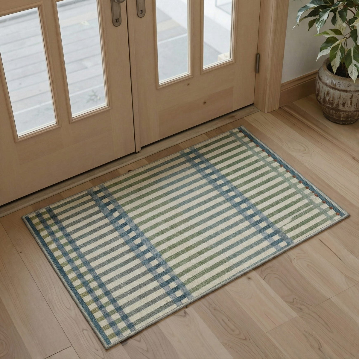 GENIMO 2'x3' Area Rug, Washable Non Slip Soft Minimalist Indoor Door Mat for Entryway Kitchen Laundry Room, Dusty Sage