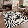 GENIMO 5'x7' Area Rug for Living Room, Machine Washable Non Slip Low Pile Rug for Bedroom Dining Room, Modern Animal Print, Ivory Black