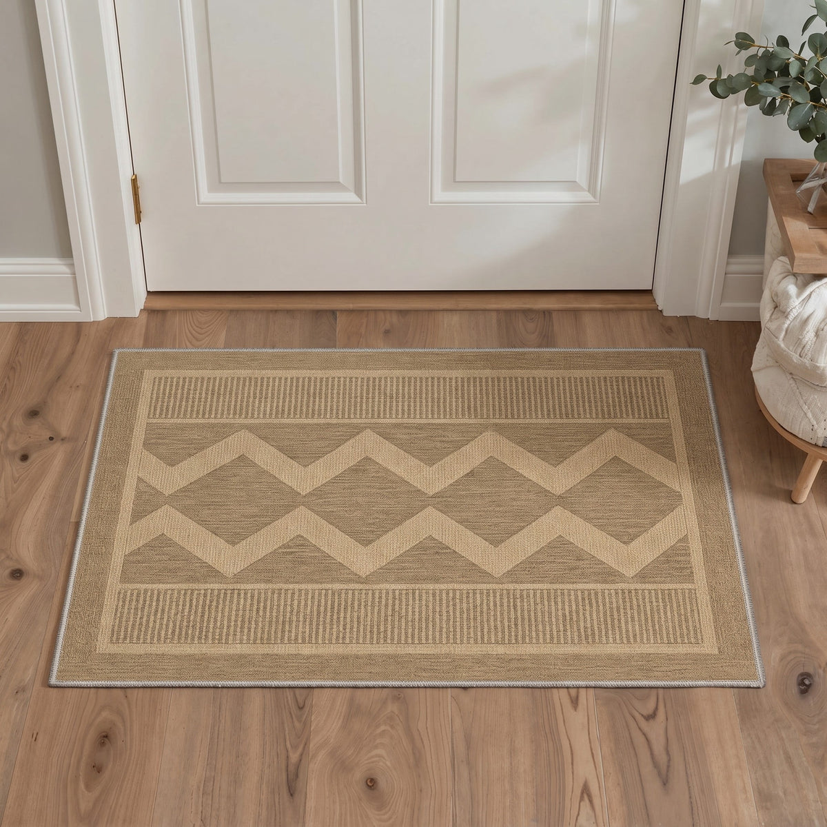 GENIMO 2'x3' Area Rug, Machine Washable Non Slip Low Pile Rug for Entryway Kitchen Bathroom Front Door, Boho Inspired, AMBERNEXUS