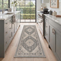 GENIMO 2'x7' Runner Rug, Machine Washable Non Slip Low Pile Hallway Runner Rug for Kitchen Laundry Room, Traditional Persian Diamond, ONYXECHO