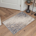 GENIMO 2'x3' Entryway Rug, Machine Washable Non Slip Low Pile Area Rug for Front Door Kitchen Bathroom, Muted Abstract, Ivory Slate