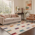 GENIMO 8'x10' Area Rug for Living Room, Washable Non Slip Soft Modern Rug for Bedroom Dining Room Home Office, Warm Beige
