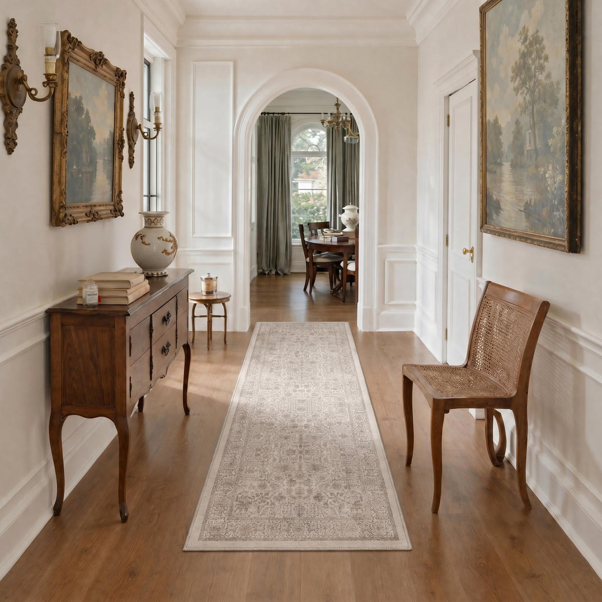GENIMO 2'x6' Runner Rug, Washable Non Slip Soft Persian Hallway Runner for Kitchen Entryway Laundry Room, Dusty Beige