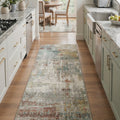 GENIMO 2' x 6' Runner Rug, Machine Washable Non Slip Low Pile Hallway Runner Rug for Kitchen Laundry Room, Abstract, Muted Multicolor