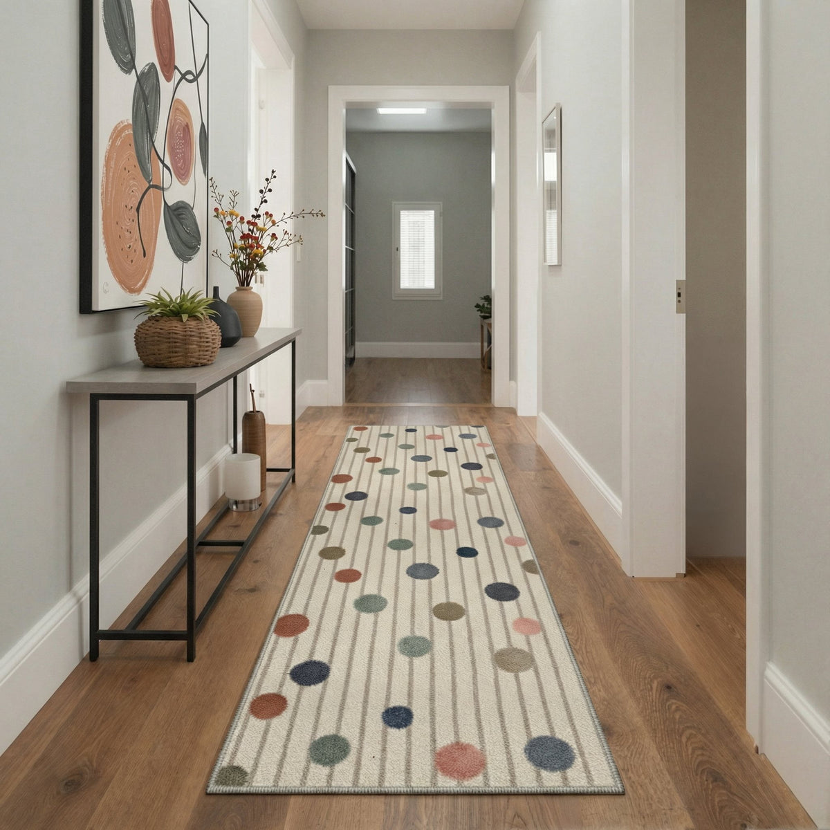 GENIMO 2' x 6' Runner Rug, Machine Washable Non Slip Low Pile Hallway Runner Rug for Kitchen Laundry Room, Soft Minimalist, Dusty Beige