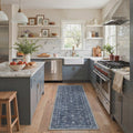 GENIMO 2' x 6' Runner Rug, Machine Washable Non Slip Low Pile Hallway Runner Rug for Kitchen Laundry Room, Timeless Persian, Dusty Navy