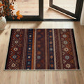 GENIMO 2'x3' Area Rug for Entryway, Machine Washable Non Slip Low Pile Indoor Door Mat for Front Door Kitchen Bathroom, Neutral Boho, Rich Brown