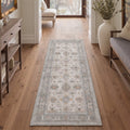 GENIMO 2'x10' Persian Runner Rug, Soft Washable Non Slip Hallway Runner for Kitchen Entryway Laundry Room, Light Gray