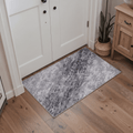 GENIMO 2'x3' Modern Abstract Area Rug, Machine Washable Non Slip Low Pile Rug for Entryway Front Door Kitchen Bathroom, Smoky Gray