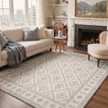GENIMO 8'x10' Area Rug for Living Room, Large Machine Washable Non Slip Low Pile Rug for Bedroom Dining Room, Muted Floral, INDIGOVINE