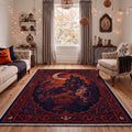 GENIMO 5'x7' Halloween Area Rug for Living Room, Washable Non Slip Soft Gothic Castle Indoor Rug for Bedroom Dining Room Home Office, Dusk Ember