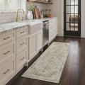 GENIMO 2' x 6' Runner Rug, Machine Washable Non Slip Low Pile Hallway Runner Rug for Kitchen Laundry Room, Persian Diamond, Dusty Beige