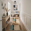 GENIMO 2' x 6' Runner Rug, Machine Washable Non Slip Low Pile Hallway Runner Rug for Kitchen Laundry Room, Clean Minimalist, Muted Earth