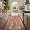 GENIMO 2'x7' Runner Rug, Machine Washable Non Slip Low Pile Hallway Runner Rug for Kitchen Laundry Room, Natural Animal Print, Dusty Rose