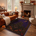 GENIMO 5'x7' Halloween Area Rug for Living Room, Washable Non Slip Soft Gothic Castle Indoor Rug for Bedroom Dining Room Home Office, Mystic Purple