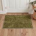 GENIMO 2'x3' Area Rug for Entryway, Machine Washable Non Slip Low Pile Indoor Door Mat for Front Door Kitchen Bathroom, Modern Abstract, Moss Olive