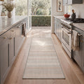 GENIMO 2'x7' Runner Rug, Machine Washable Non Slip Low Pile Hallway Runner Rug for Kitchen Laundry Room, Neutral Minimalist, Linen Beige