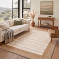 GENIMO 8'x10' Rug for Living Room, Large Machine Washable Non Slip Low Pile Area Rug for Bedroom Dining Room, Simple Minimalist, Cream Beige