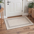GENIMO 2'x3' Area Rug for Entryway, Machine Washable Non Slip Low Pile Indoor Door Mat for Front Door Kitchen Bathroom, Soft Minimalist, LINENPULSE