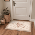GENIMO 2'x3' Floral Botanical Entryway Rug, Machine Washable Non Slip Low Pile Area Rug for Front Door Kitchen Bathroom, AMBERBLOOM