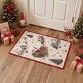 GENIMO 2'x3' Rustic Sleigh Christmas Area Rug, Soft Washable Non Slip Indoor Door Mat for Entryway Kitchen Laundry Room, Warm Ivory