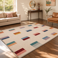GENIMO 5'x7' Area Rug for Living Room, Washable Non Slip Soft Modern Rug for Bedroom Dining Room Home Office, Warm Beige