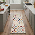 GENIMO 2'x6' Runner Rug, Washable Non Slip Soft Minimalist Hallway Runner for Kitchen Entryway Laundry Room, Muted Multicolor