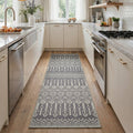 GENIMO 2' x 6' Boho Farmhouse Runner Rug, Machine Washable Non Slip Low Pile Hallway Runner Rug for Kitchen Laundry Room, Dusty Gray