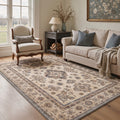 GENIMO 8'x10' Rug for Living Room, Large Machine Washable Non Slip Low Pile Area Rug for Bedroom Dining Room, Distressed Persian Diamond, AMBERVEIL