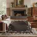 GENIMO 8'x10' Rug for Living Room, Large Machine Washable Non Slip Low Pile Area Rug for Bedroom Dining Room, Decorative Animal Print, Mocha Beige
