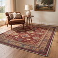GENIMO 4'x6' Area Rug for Living Room, Washable Non Slip Soft Persian Rug for Bedroom Dining Room Home Office, Muted Burgundy